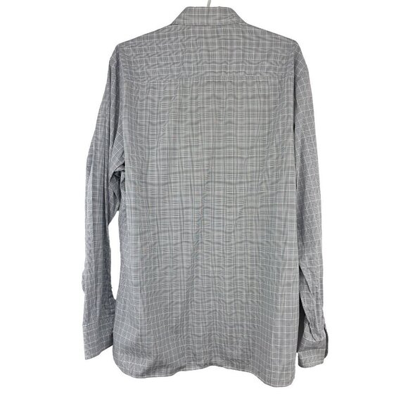 Z ZEGNA Silver Line Drop 8 Fit Checked 100% Cotton Slim Fit Sz 43/17 XLβ - Picture 4 of 5